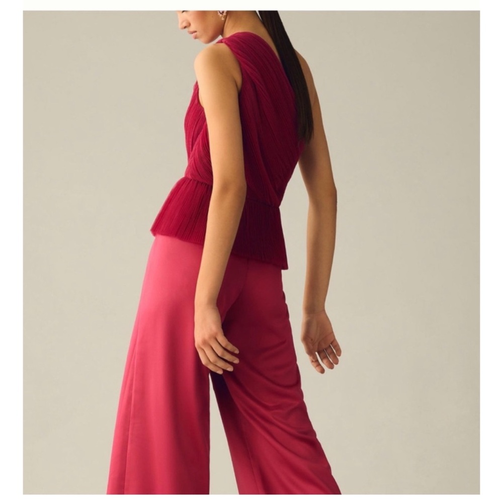 Hutch One-Shoulder Raspberry Red Jumpsuit - Picture 2 of 9